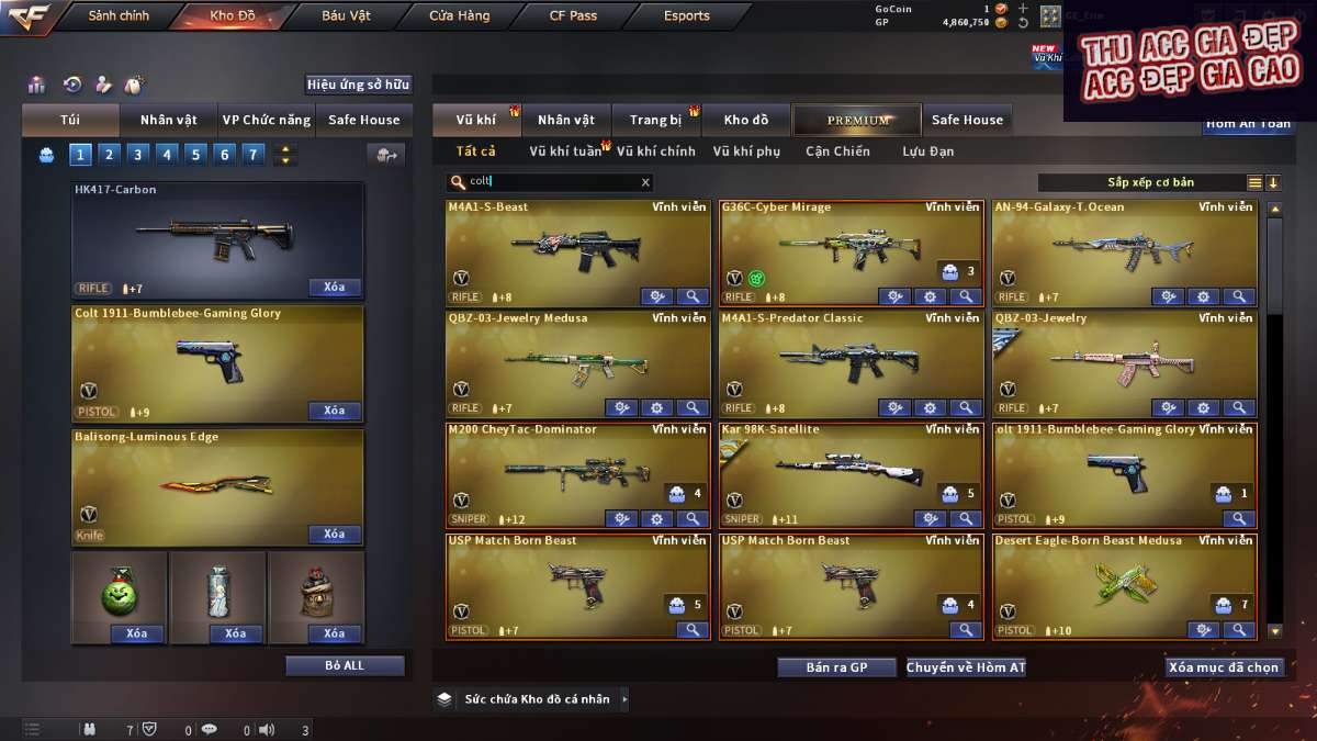 shop acc cf uy tin gia re